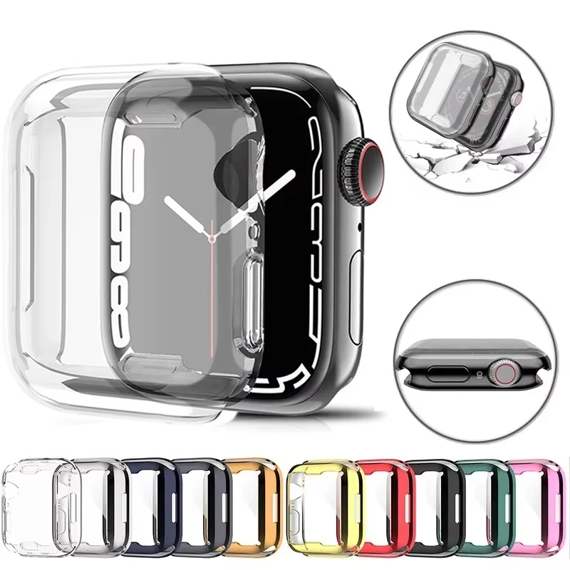 TPU Bumper Screen Protector For Apple Watch Case 9 8 SE 38MM 40MM 42MM 44MM 41MM 45MM 49MM Accessories iWatch Series Ultra 3 2 1