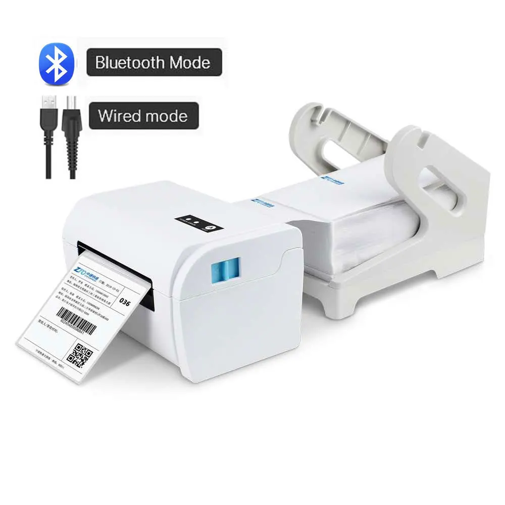 China 4x6 Thermal Shipping Label Printer with USB/LAN/ in Stock New Design 4inch Sticker Barcode Waybill Printer