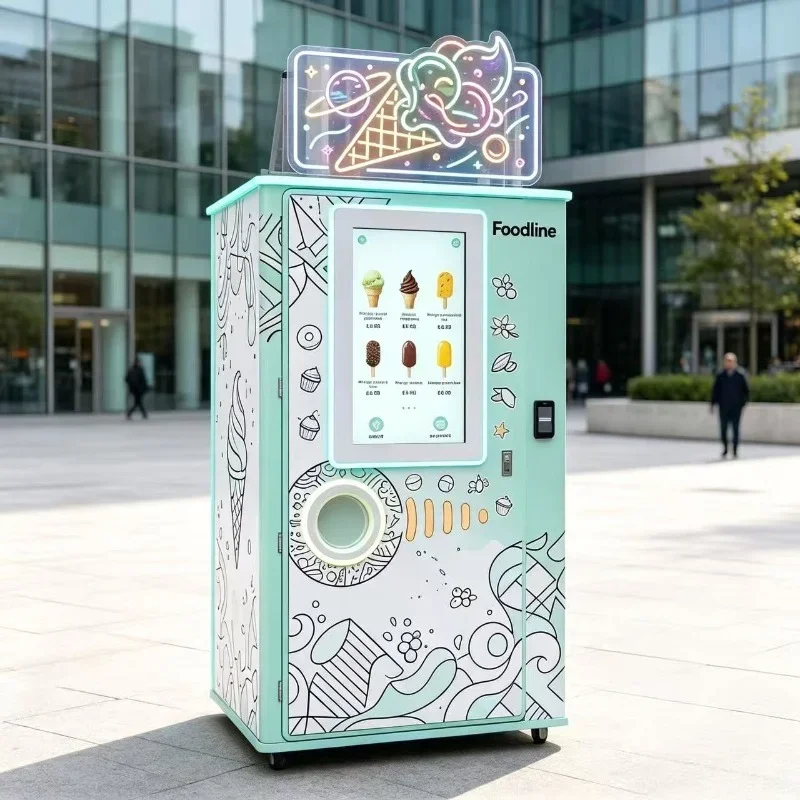 Freezer Ice Cream Vending Machine Commercial Self Serve Hard Soft Ice Cream Automatic Robot Vending Machine