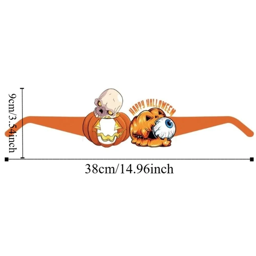 6 pcs Funny Halloween Paper Glasses Spider Design Bat Design Cosplay Eyeglass Pumpkin Design Festival Costume Party Photo Props