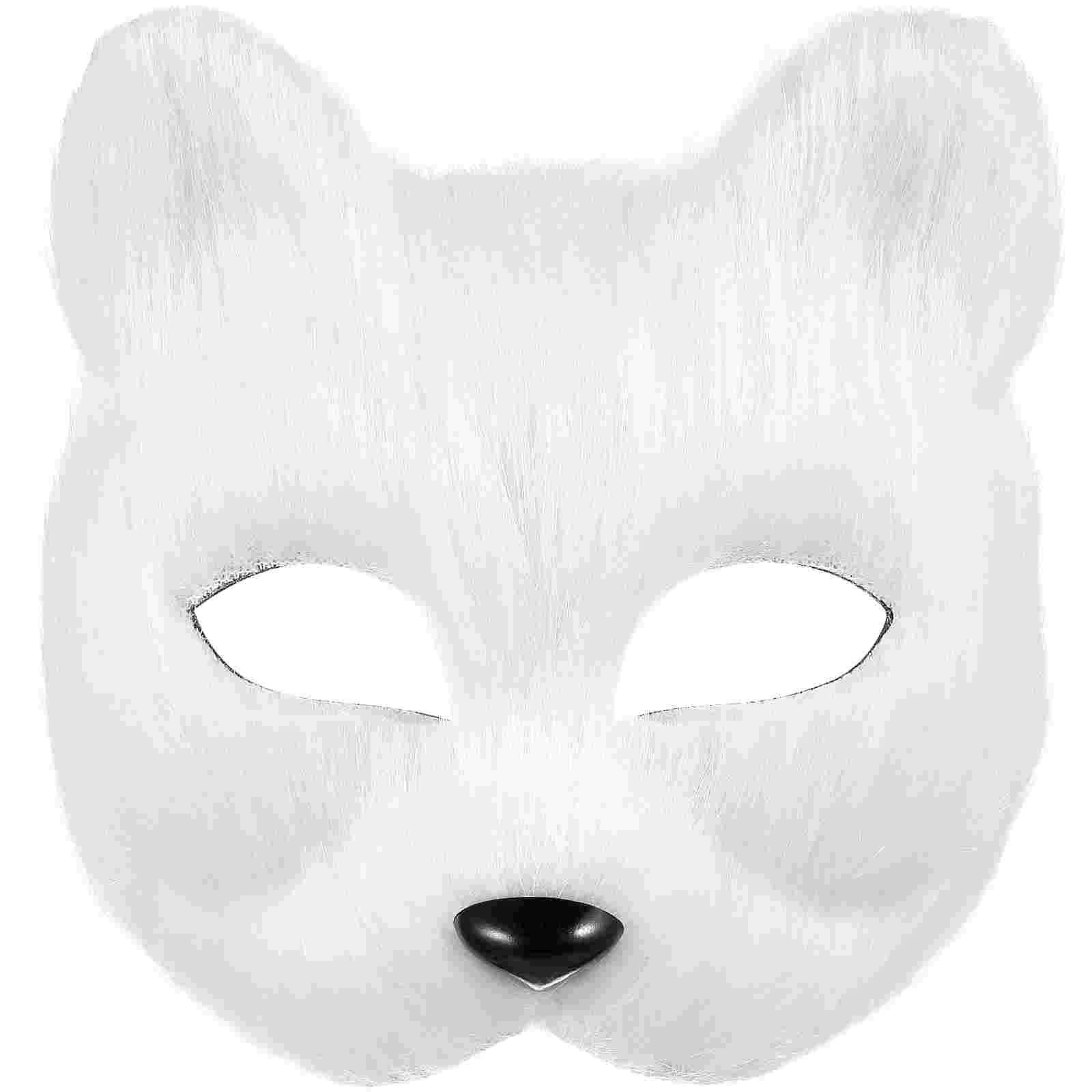 

Mask Masks Animal Fox Cosplay Masquerade Halloween Furry Party Face Half Costume Blank Therian Cat Carnival Hallween Diy Stage