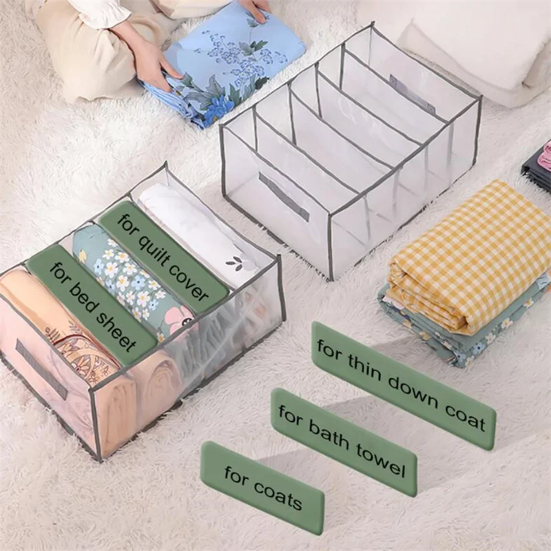 Large Capacity Quilt Cover Storage 5 Grids Bed Sheet Down Jacket Bath Towel Organizer Home Mesh Compartment Storage Bag