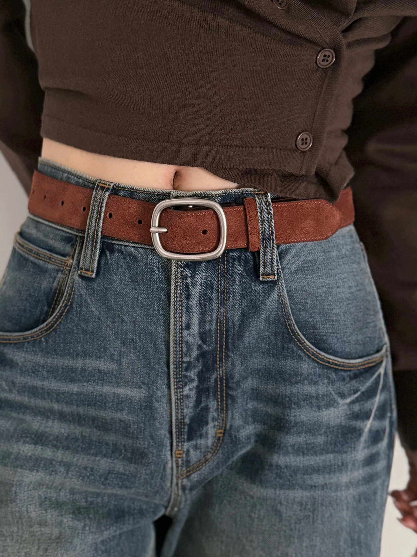 saltシリーズ-ヴィンテージシルバーニードルバックル-牛革ベルト-レディース-高品質テクスチャベルト-カジュアル-多用途-韓国風ウエストベルト