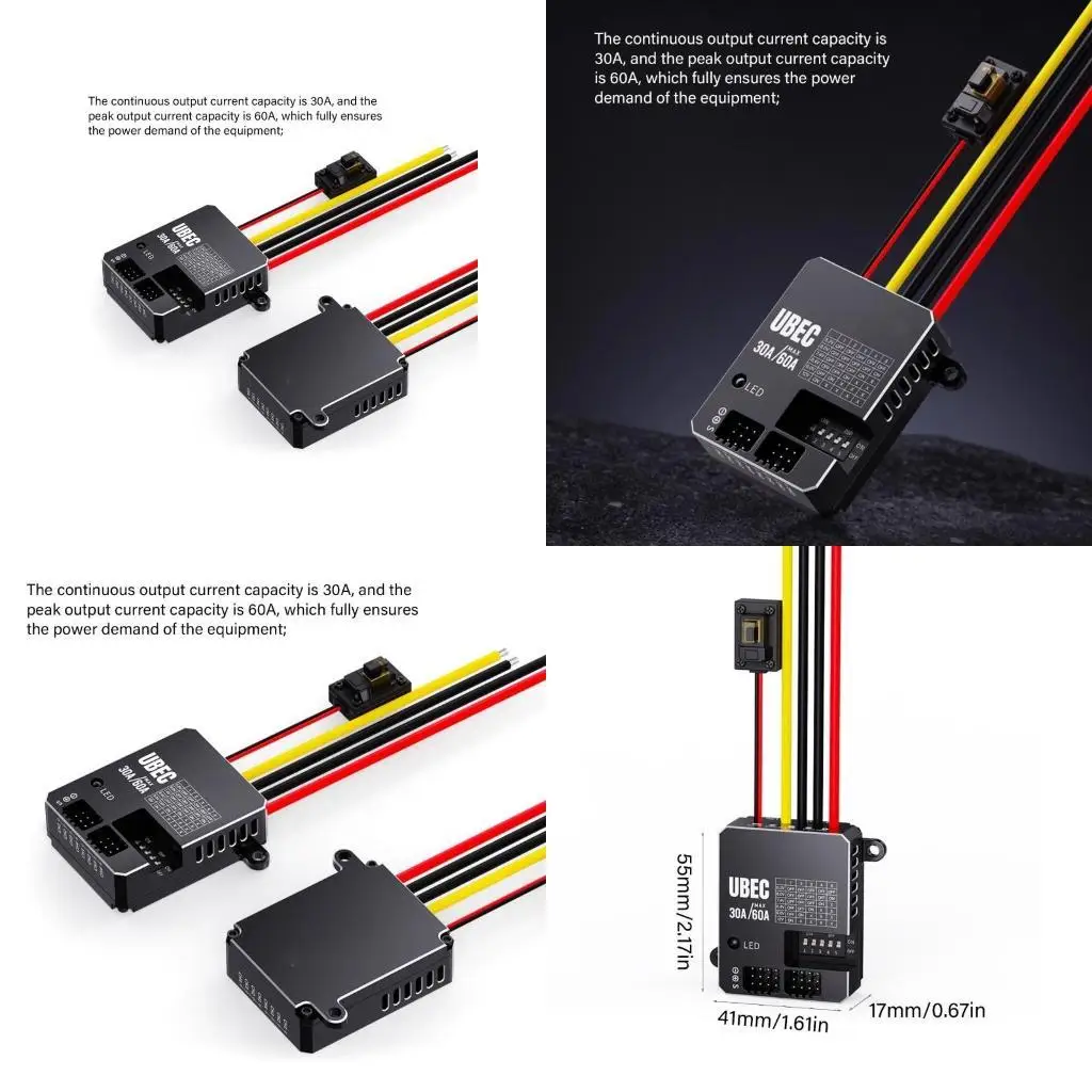 

31BA 30A HV UBEC 3-18S 9-80V Input Adjustable 5.2/6/7.4/8.4/9/12V Output 8 Channel