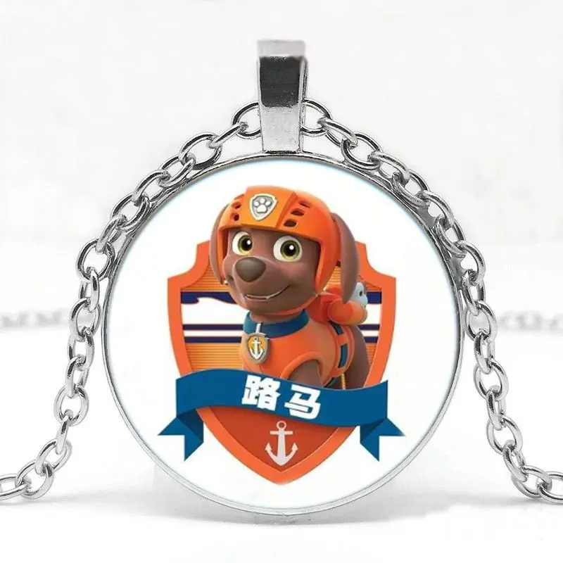 Paw Patrol Glass Time Gem Pendant Necklace Doggy Patrol Children Gift Cute Cartoon Jewelry for Kids Boys Girls Birthday Present view 5