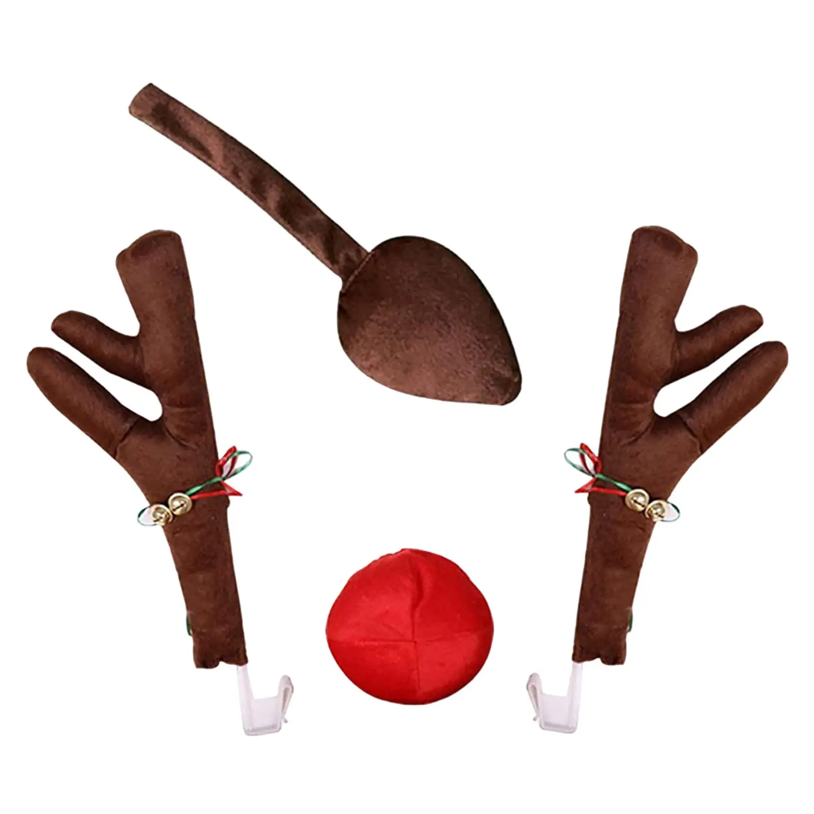 Car Reindeer Antlers Nose Car Set Auto Reindeer and Red Nose Set Chrictmas Gift