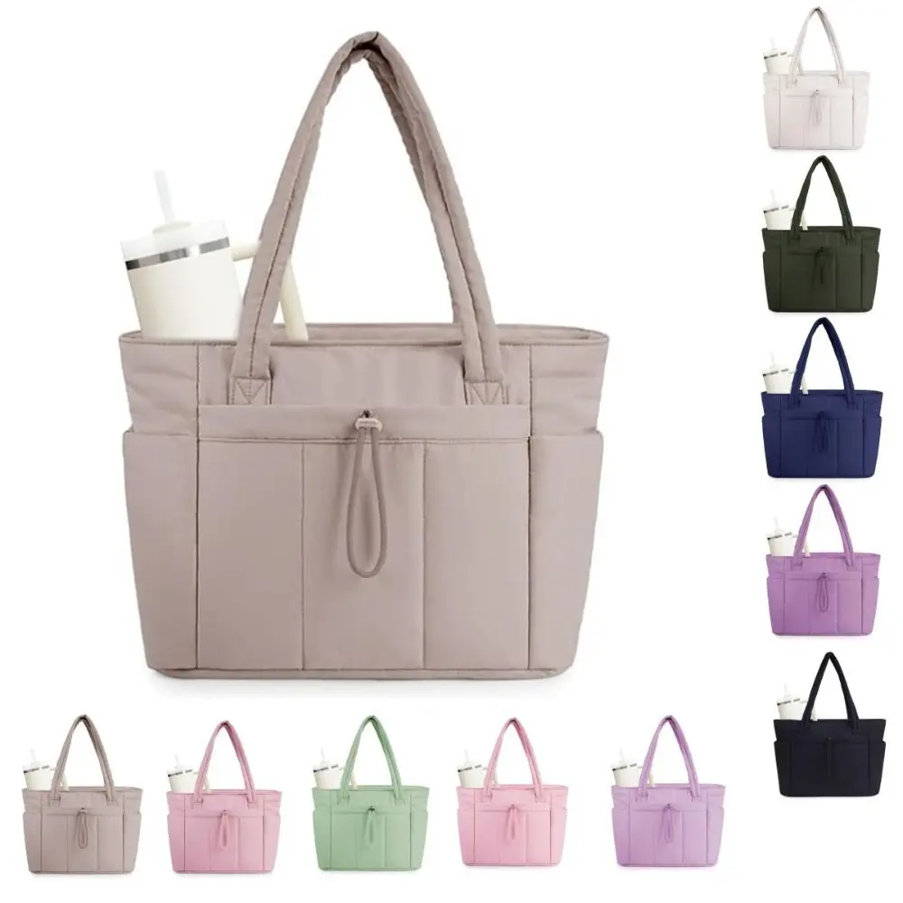 

Simple Puffy Padded Female Handbag Multiple Pockets Soft Tote Bag Lightweight Women Shoulder Bag Women