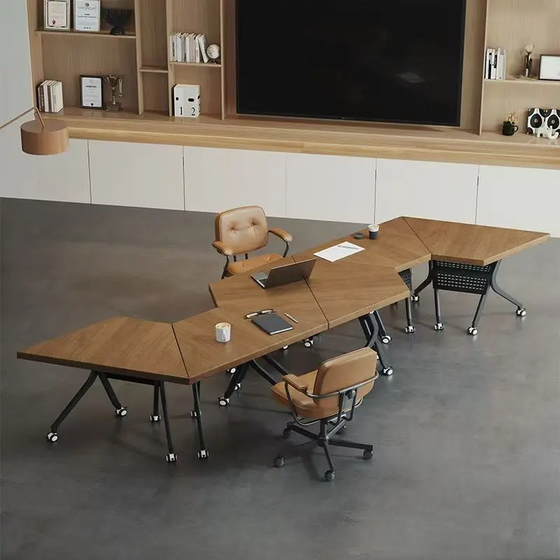 

Italian light luxury can be combined and spliced meeting room table and chair combination office to negotiate business