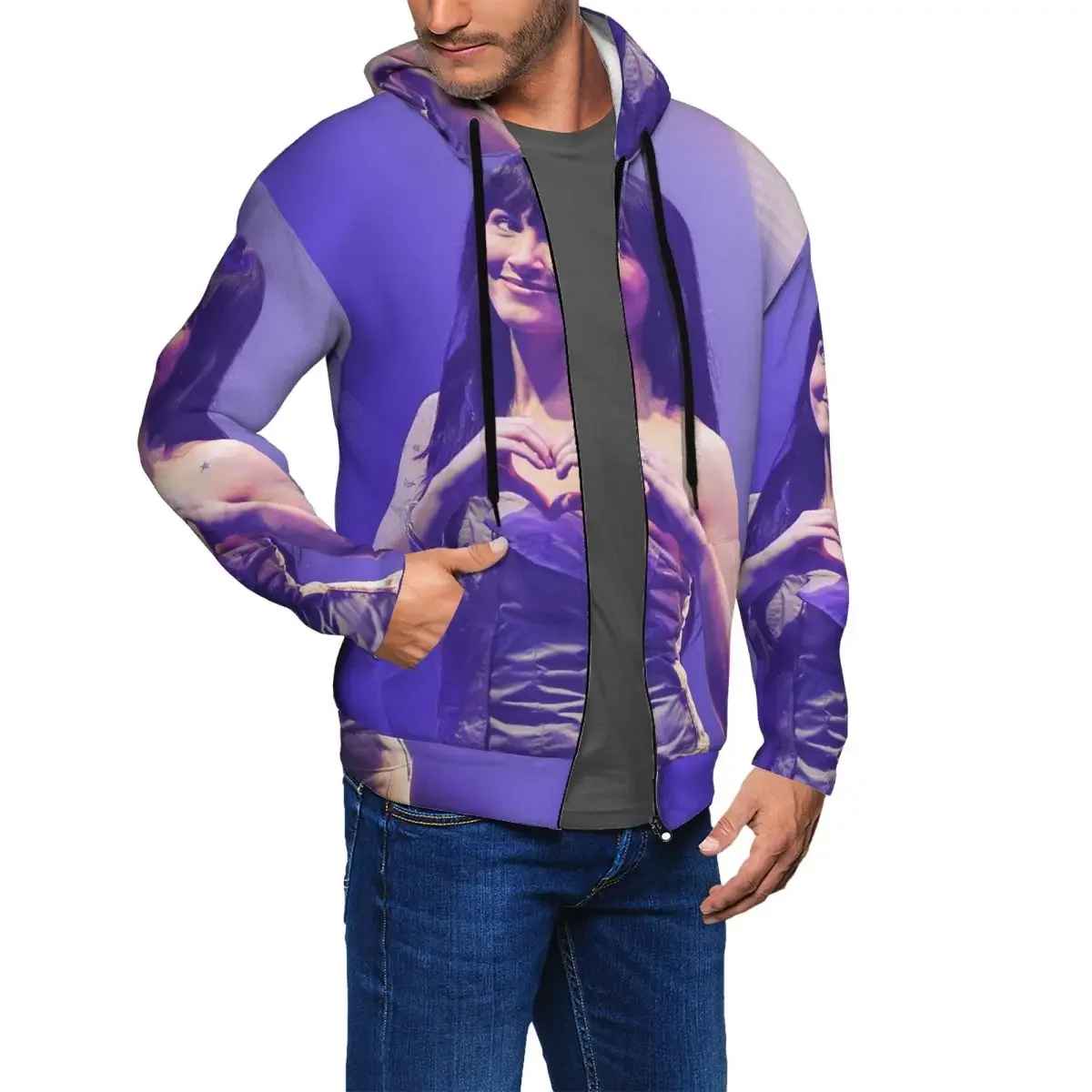 Aitana Ocana Singer Sudadera con capucha y cremallera, jersey de Hip Hop, Otoño Invierno, sudaderas para hombres y mujeres, camisetas de manga larga