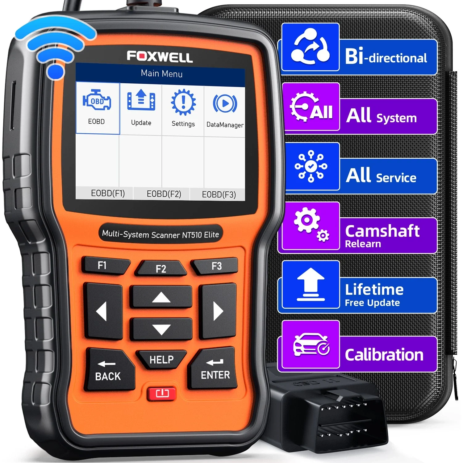 

For GM Cadillac All System Bidirectional Car OBD2 Scanner Foxwell NT510 Elite ABS SRS Oil EPB SAS TPS TPMS Car Diagnostic Tool