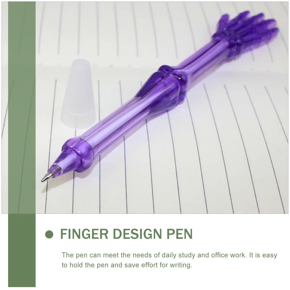 

10Pcs Transparent Finger Design Gel Pens Scissors Style Plastic Blue Ink Writing Supplies Kawaii Pens