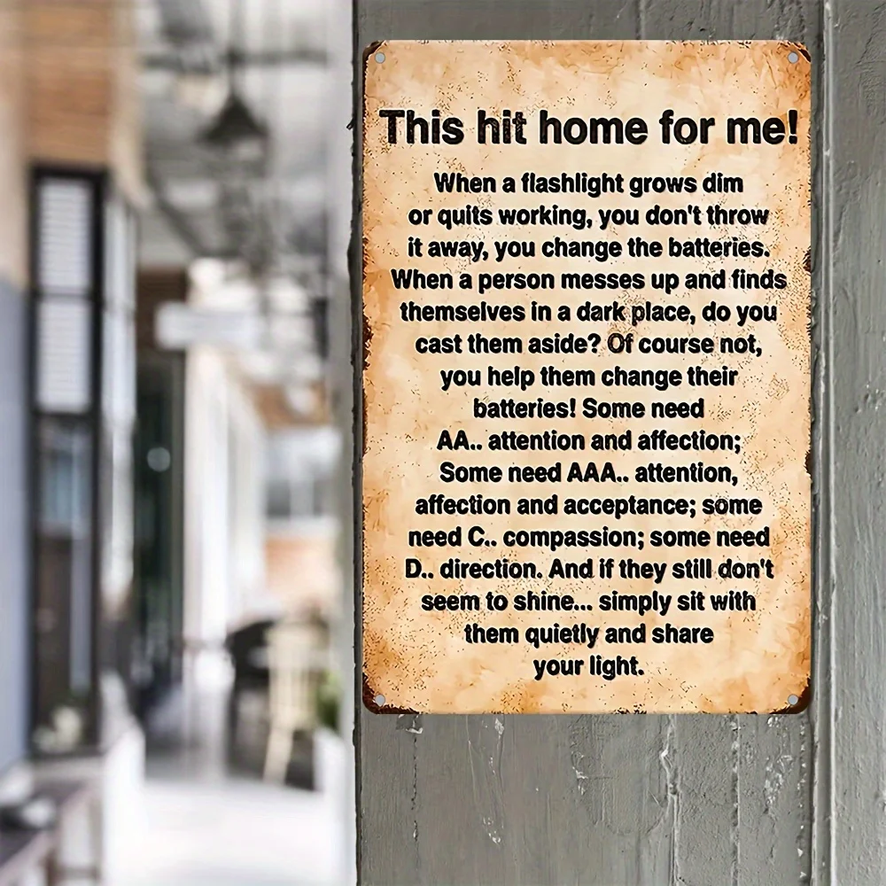 لافتة حائط معدنية عتيقة مضحكة "This Hit Home" - 20.32 × 30.48 سم فن حديدي قديم مع رسالة روح الدعابة، سهلة التعليق في الداخل/الخارج #2