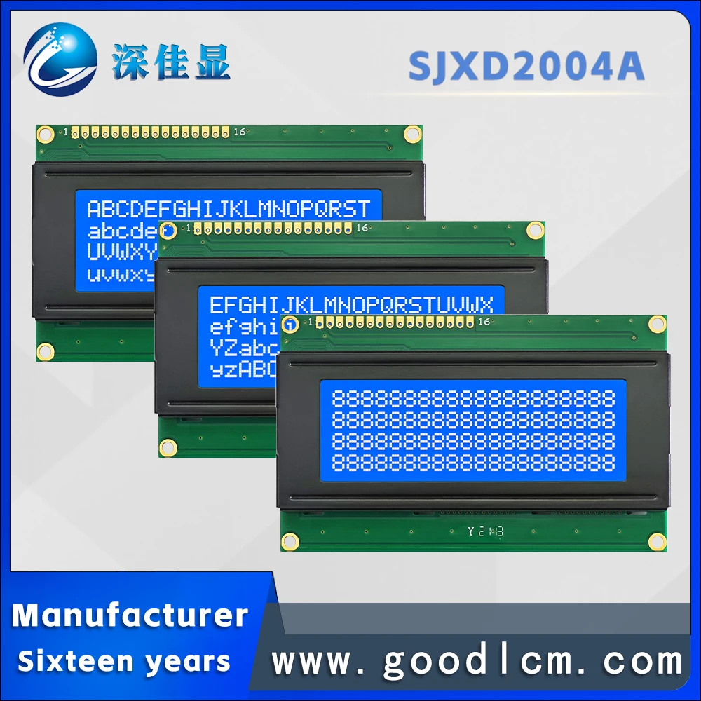 

Высококачественный ЖК-дисплей 20X4 символов, матричный ЖК-экран SJXD2004A STN, синий отрицательный промышленный 20*4 цифровой модуль дисплея LCM