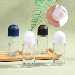 Clear Glass Roller Bottles 50ml Extra Large Roll On Perfume Oil Bottle Underarm Anti Sweat Gel Sample Test Essential Oil