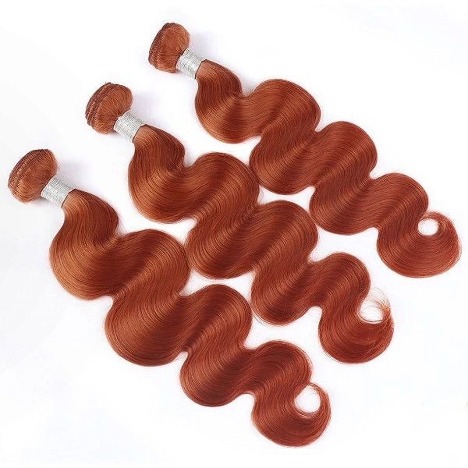 Body Wave Bundle Human Hair Brazilian Hair Ginger Orange Bundle 1/3/4 Virgin Hair 30 Inch Original Hair Extensions