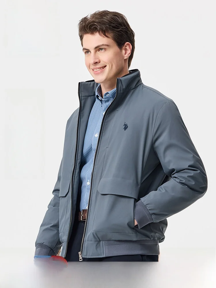 Chaqueta de Plumón para Hombre USPA, Ligera, de Plumón de Pato, Casual, con Cuello Alto, Cálida, Resistente al Frío, con Cier...