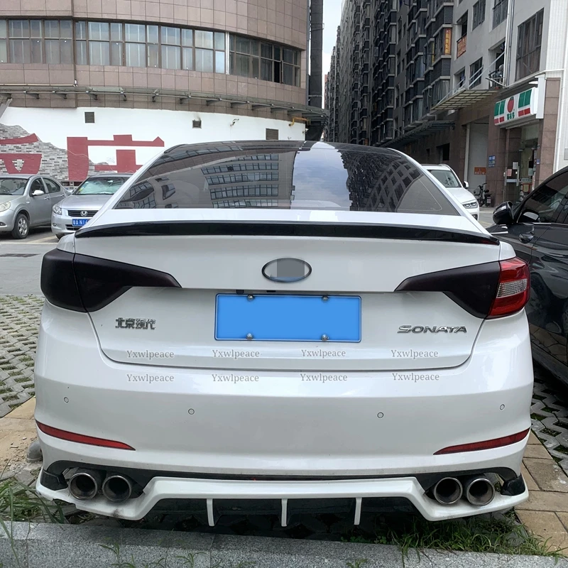 For Hyundai Sonata 9 Spoiler 2015 2016 2017 2018 2019 Spoiler ABS Material Rear Trunk Lip Spoiler Wing