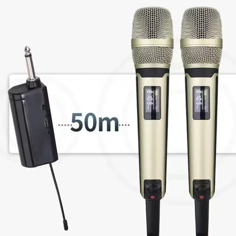 

UHF Professional Wireless Microphone Metal Mic for DJ Cartridge Vocal for Recording Youtube Karaoke Best Seller Newest 2024