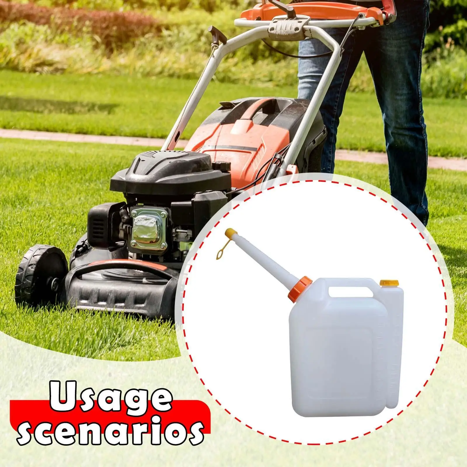 Petrol Oil Mixing Bottle 10L Large Capacity Contrast Pot with Nozzle for 2 Stroke Engine Trimmer Chainsaw Lawn Mower Measuring