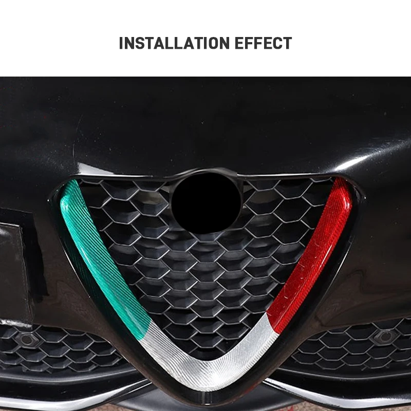 ل ألفا روميو جوليا 2017-2019 ألياف الكربون الحقيقية شبكات المصد الأمامي للسيارة الخامس الإطار الديكور ملصق الكسوة الملحقات الخارجية