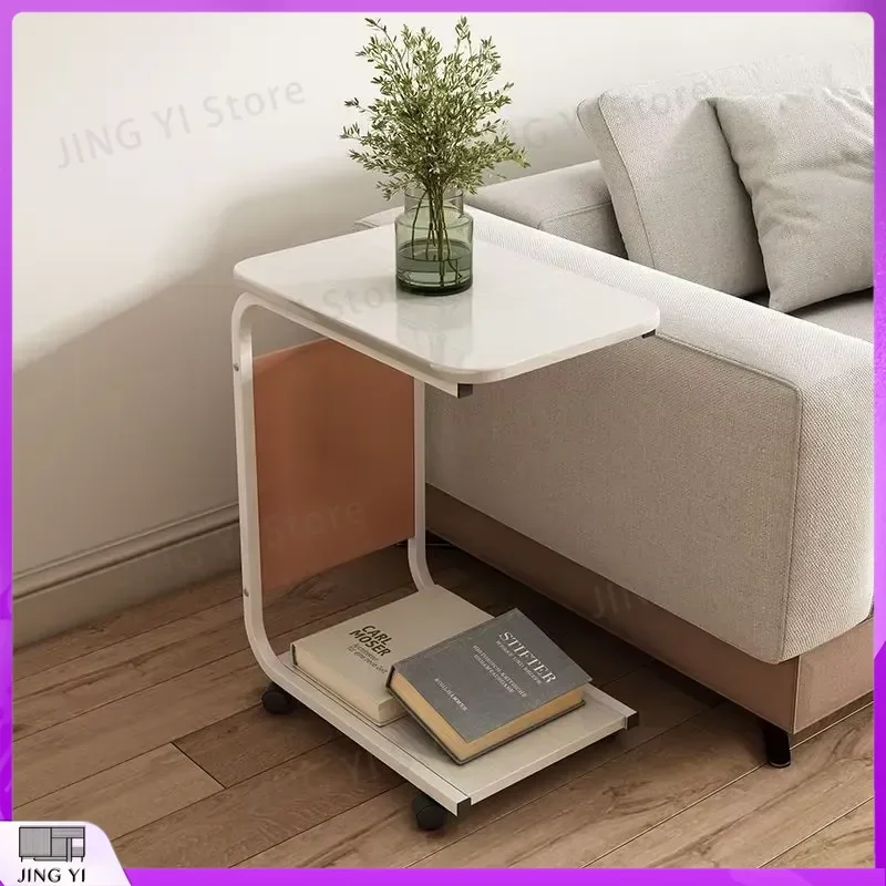 Modern Electric Marble Sofa Side Table Stackable Movable Multifunctional Adjustable Height Desk for Living Room Bedroom