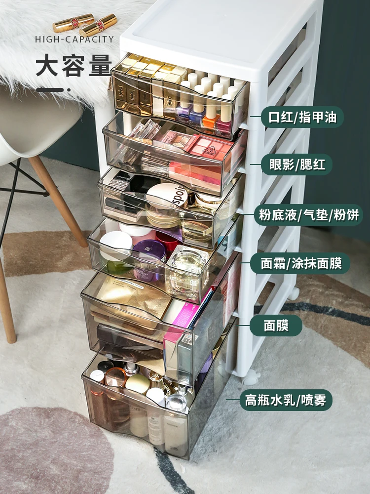 Cosmetic storage cabinet, shelf under the table, dressing table