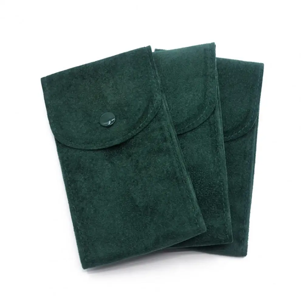 Anti-wear Watch Bag Anti-scratch Shock-proof Press Button Short Velvet Snap Design Portable Jewelry Packing Pouch Daily Use
