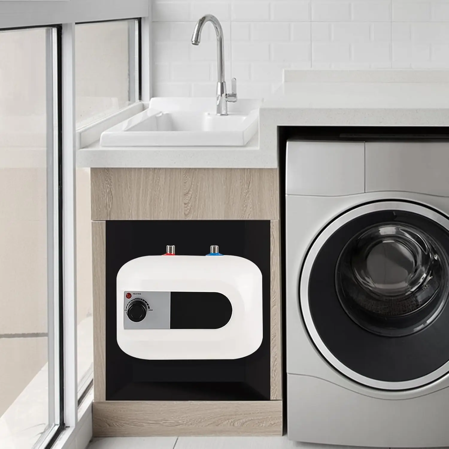 سخان مياه كهربي بقدرة 1.5 كيلو وات، سخان مياه صغير، سخان فوري ترموستاتي للخزان، سخان مياه فوري محمول تحت المغسلة