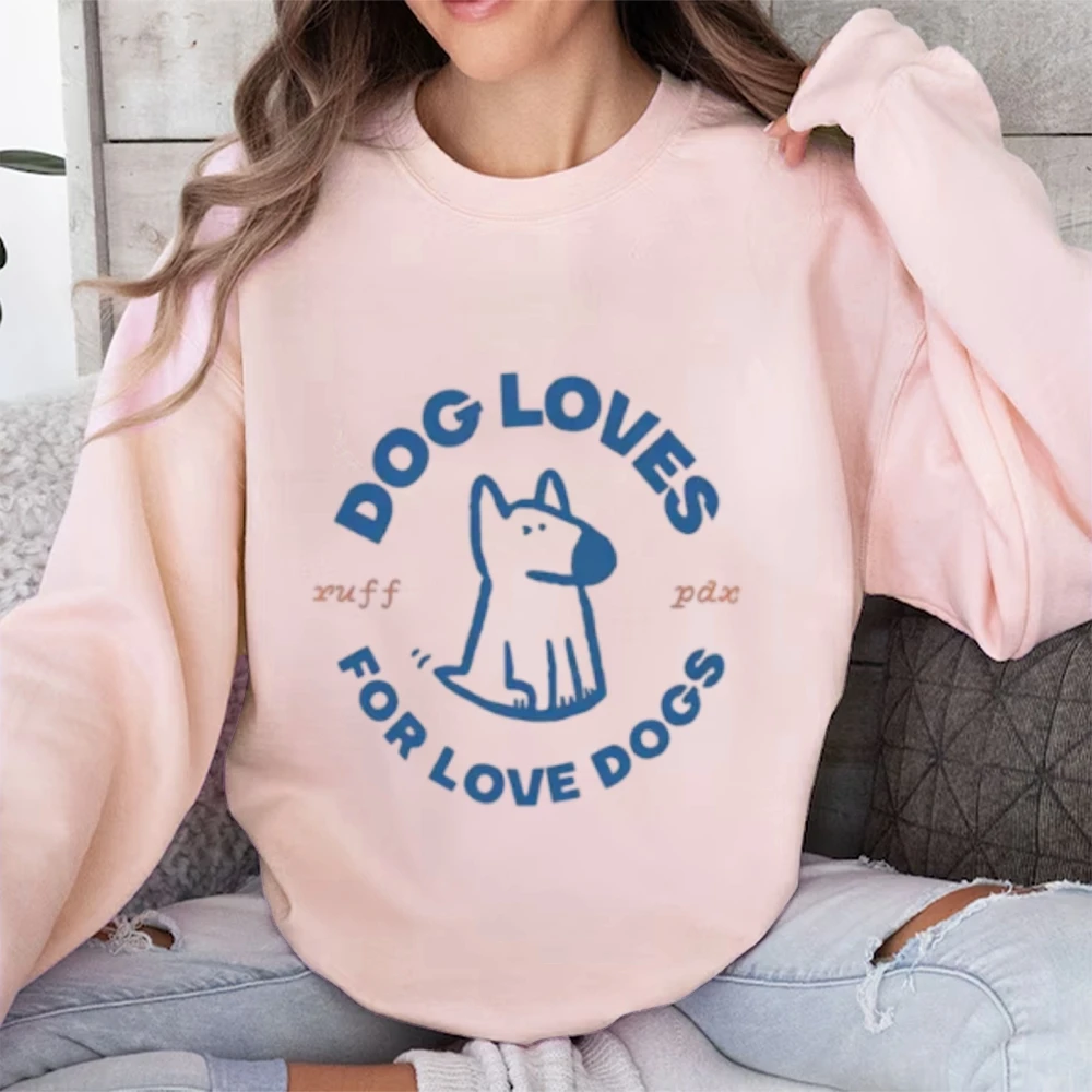 Y2K ملابس نسائية جرافيك ياباني نمط هاراجوكو سويت شيرت متكامل Y2K حرف أزرق جرو طباعة ناعمة ومريحة