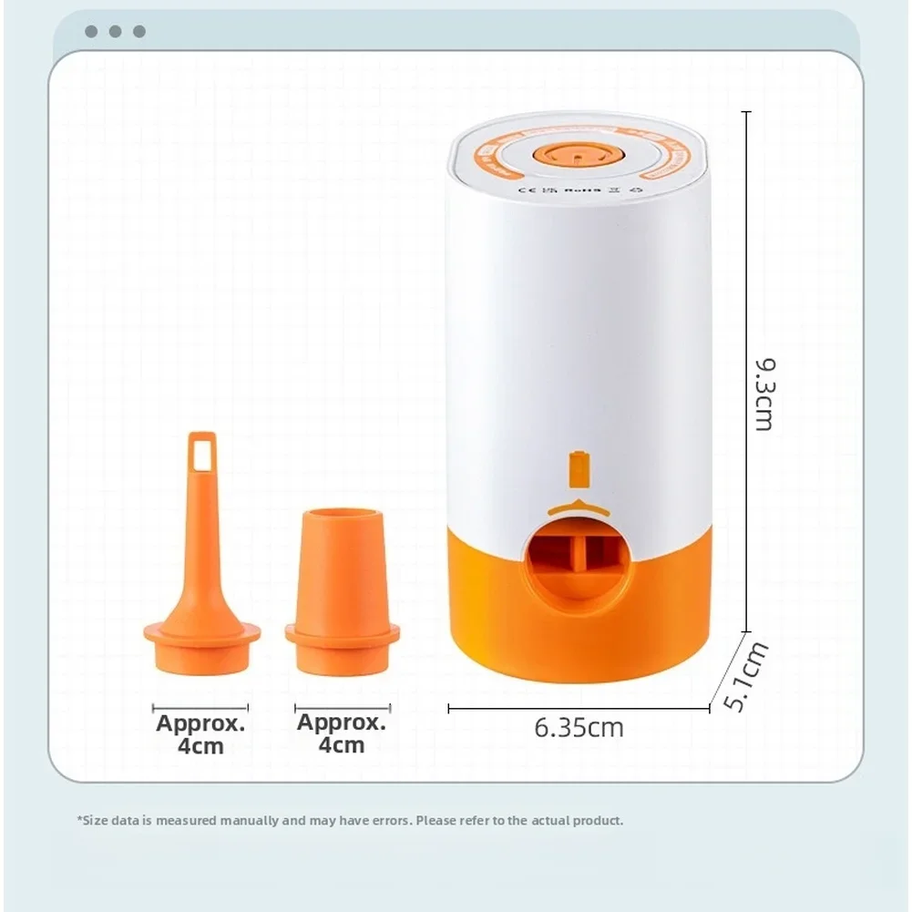 inflate-and-seal-wireless-vacuum-pump-home-storage-orange-white-25w-low-power-consumption-for-compression-bags