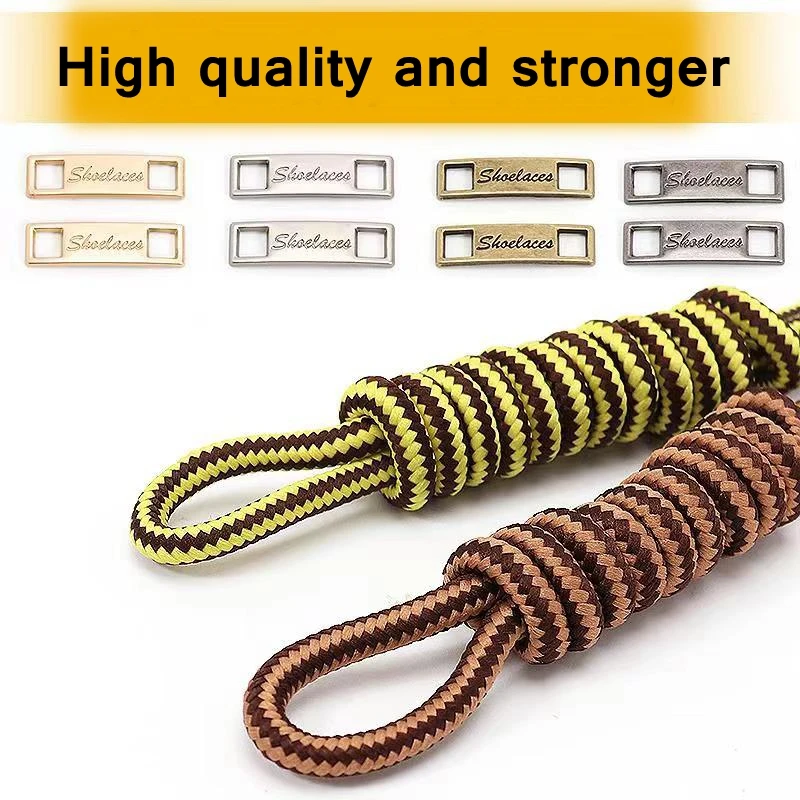 

1Pair Striped Double Color Shoelaces Outdoor Sneaker Shoelaces Cotton Tooling Boot Shoelace Shoe Accessories Length 90/120/150cm