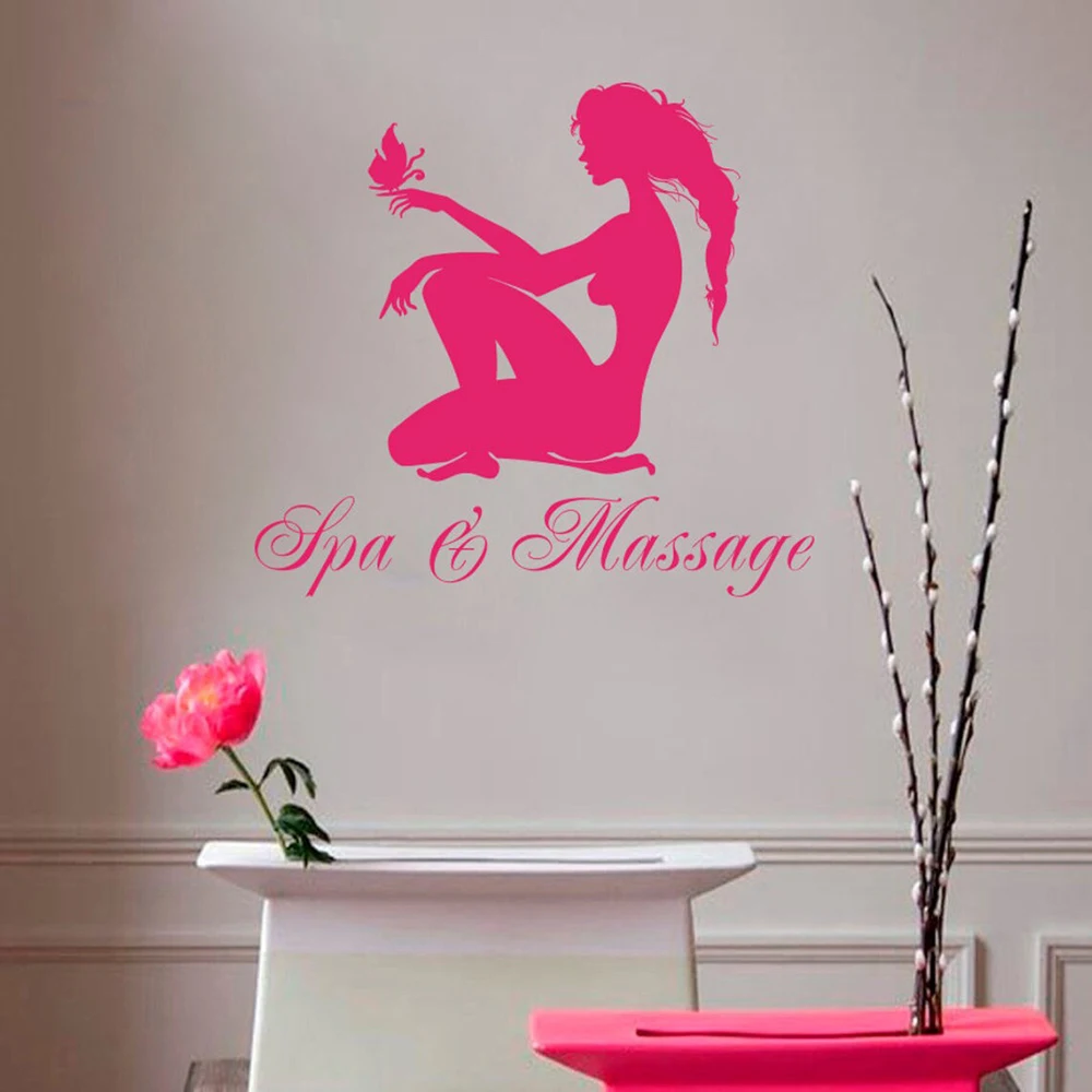 Vinyl Wall Decal Spa Massage Sign Facials Rejuvenation Beauty Salon Full Body Massage Wall Sticker Spa Massage Parlor Decor A279