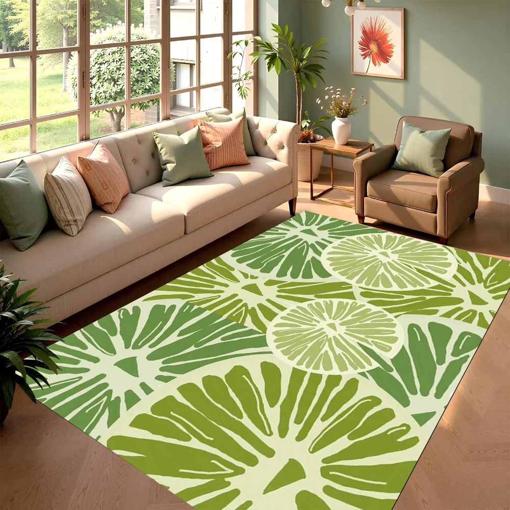 Minimalist Plant Vein Carpet Leaf Pattern Area Rug Soft Floor Mat for Living Room Bedroom Home Decoration Bedroom Decor