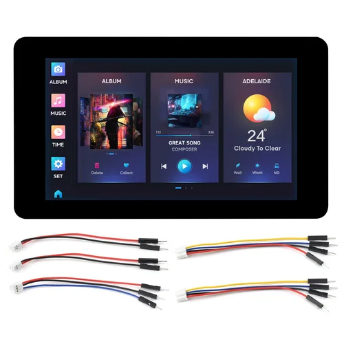 Imagen 1 del producto Placa de desarrollo de pantalla capacitiva Waveshare ESP32-S3 de 7 pulgadas, ESP32 con pantalla, opciones para tocar. LX7 de 32 bits de doble núcleo