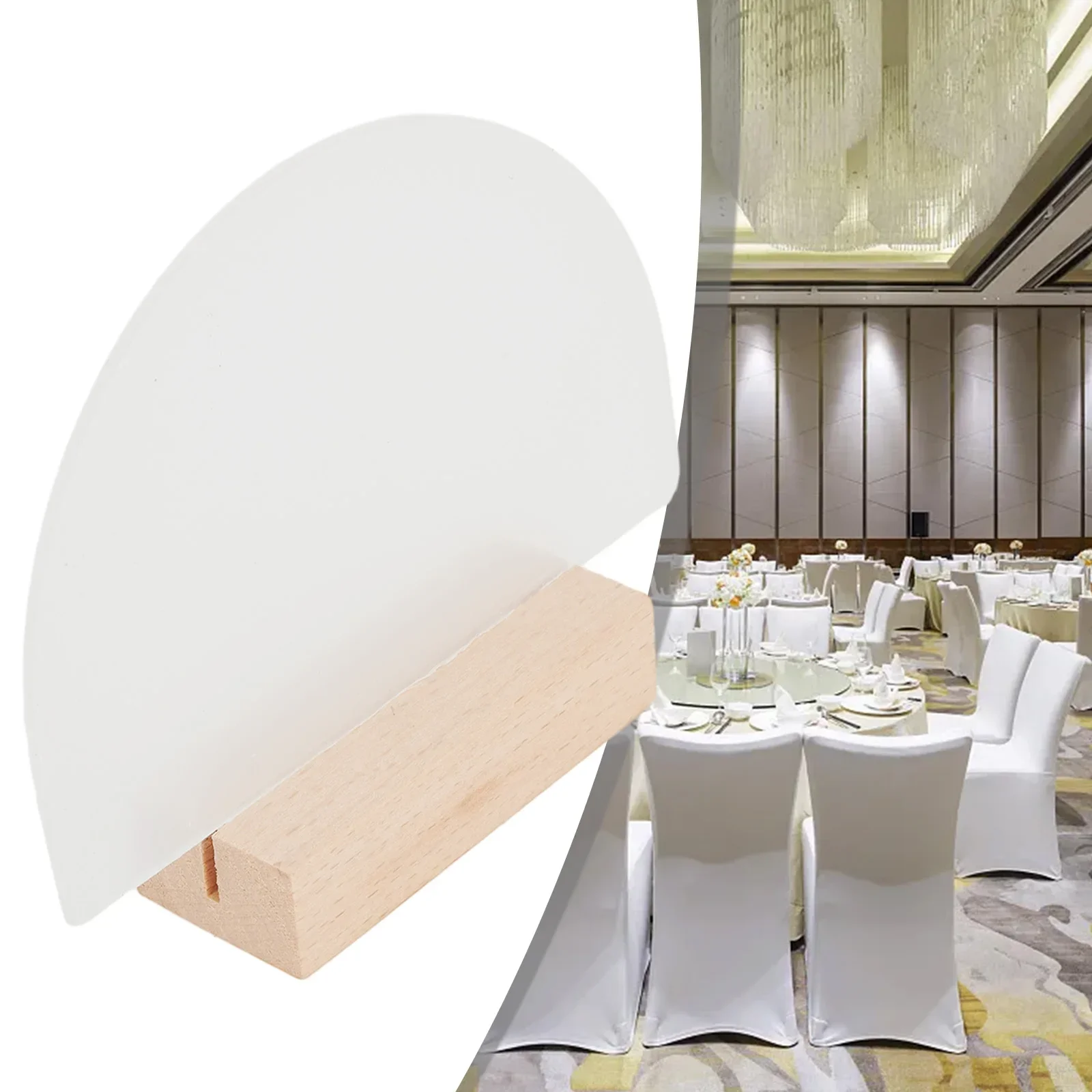 Stereo Transparent Semi Circular Table Number Plate Place Card Table Sign Holder Blank Acrylic Table Sign Reception Stand Holder