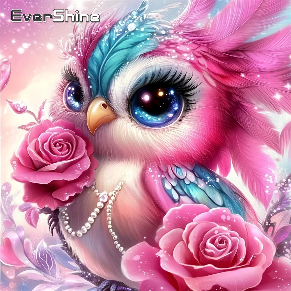 Evershine Diamant-Mosaik Tier Vollquadrat-Bohrer Kreuzstich-Malerei Vogel Strass-Bild Mosaik Rose Wandkunst
