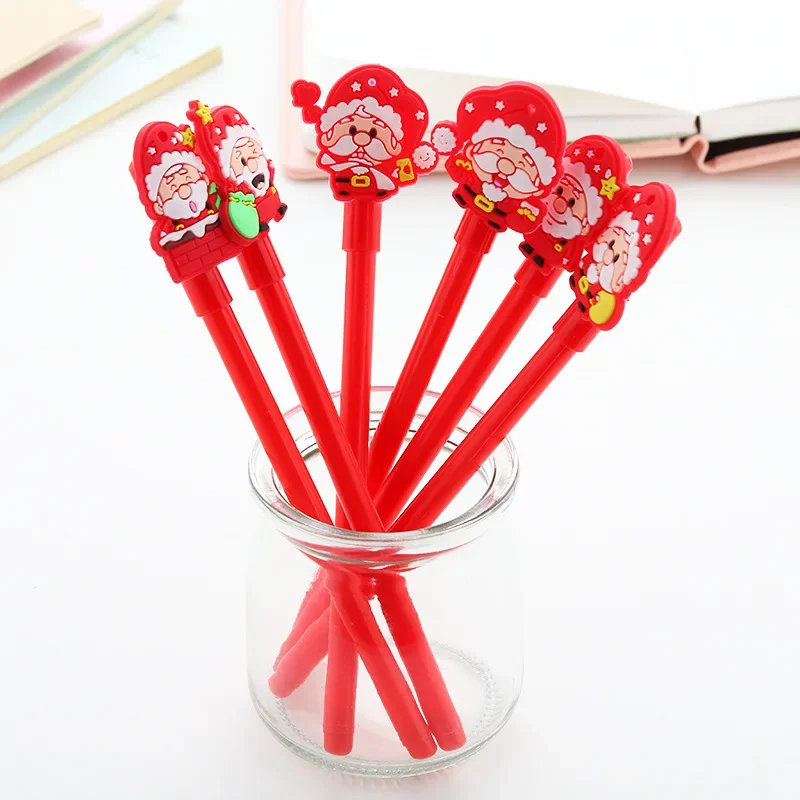 

50 шт. корейские канцелярские принадлежности, креативные мультяшные рождественские серии, милая черная ручка для подписи, кавайные школьные принадлежности, гелевые ручки