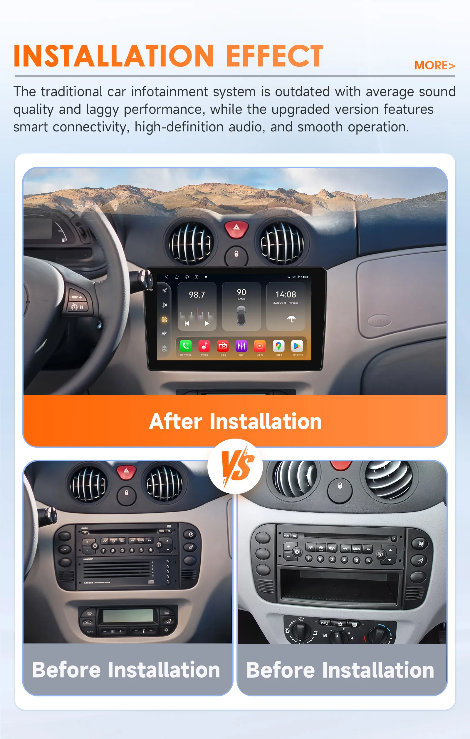 Hizpo 2din 4G Car Radio Carplay For Citroen C2 C3 2001-2010 Stereo GPS Android Auto Multimedia Video Player RDS DSP AI 360camera