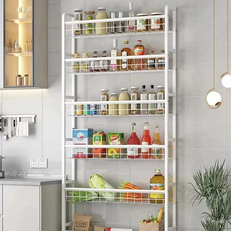 Shelf behind the door, bookshelf storage rack, floor-to-ceiling multi-layer thin wall-attached bookshelf, gap storage rack,.