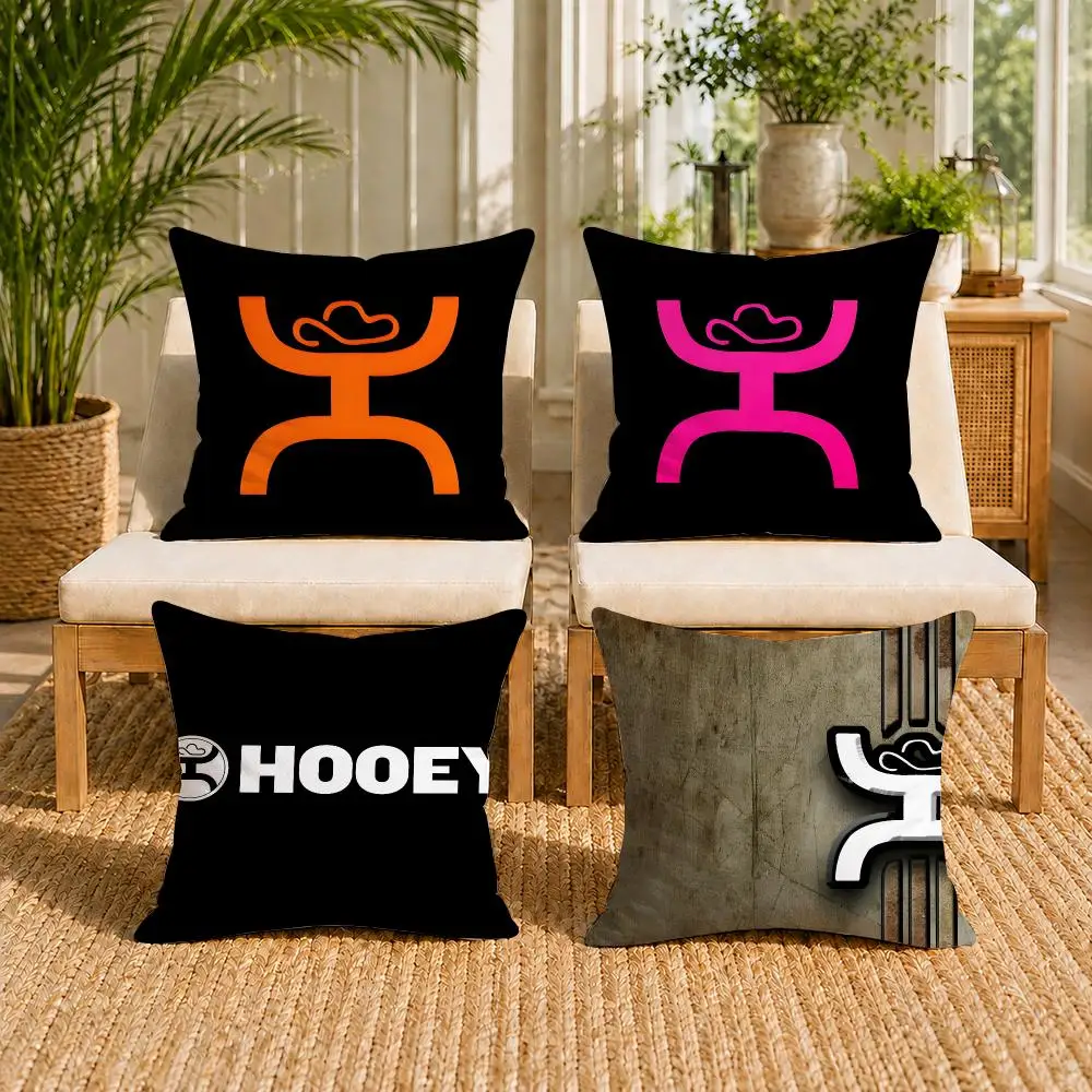Luxury Logo H-Hooey Brands Cushion Cover Breathable Short Plush Pillow Case Wrinkle-Resistant Machine-Washable For Easy Care