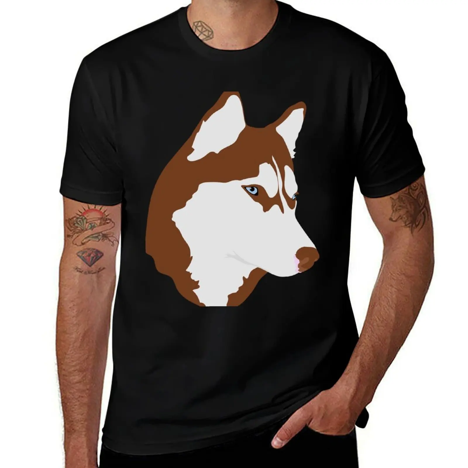 

Red Siberian Husky Sticker T-Shirt man t shirt cotton man t shirts cotton anime t shirts for man T-Shirt