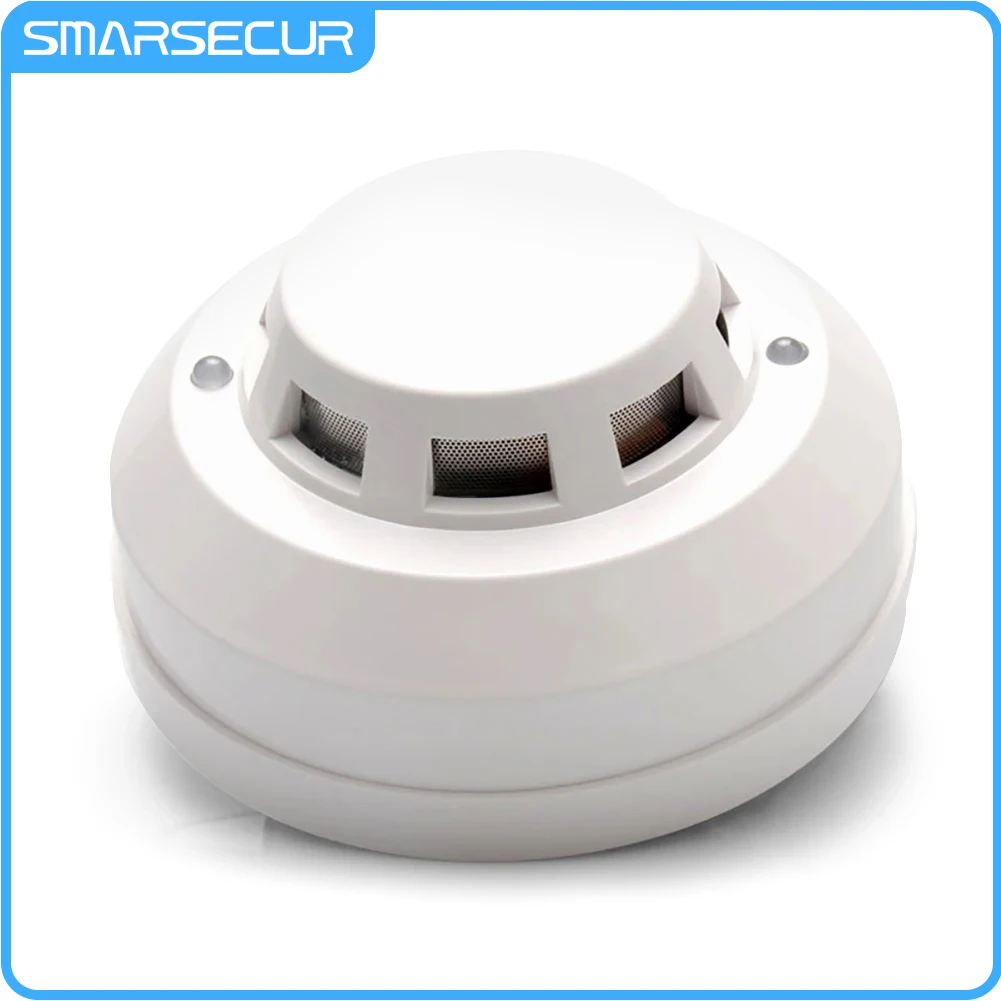 12V Voltage Wired Smoke Leak Fire Detector Alarm Sensor Stand Alone For Wired Terminal Alarm System