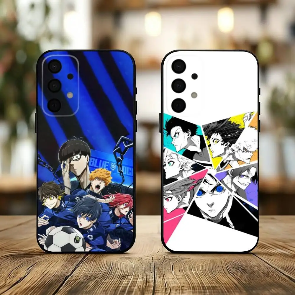 

Manga B-Blue L-Lock-K Phone Case For Samsung Galaxy A73,A72,A71,A70,A53,A52,A51,Others Soft Black Cover