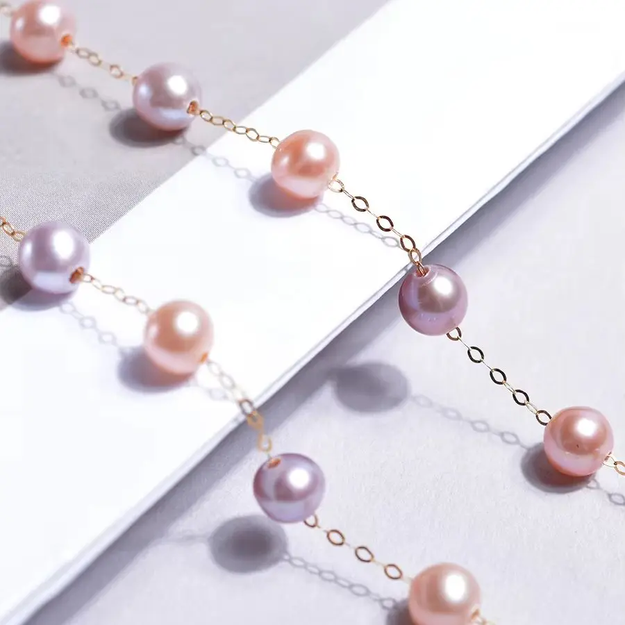 NYMPH Colorful Natural Freshwater Pearl Necklace Pendant 18K Gold Star Fine Jewelry for Wedding Party Anniversary Giftx649