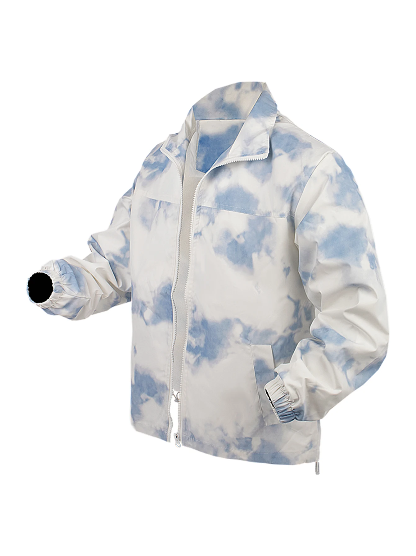 

Women's Stand Collar Zipper Jacket Loose-Fit Casual Soft Coat Spring and Autumn Ink-Washed Style Fresh and Delicate Outerwear