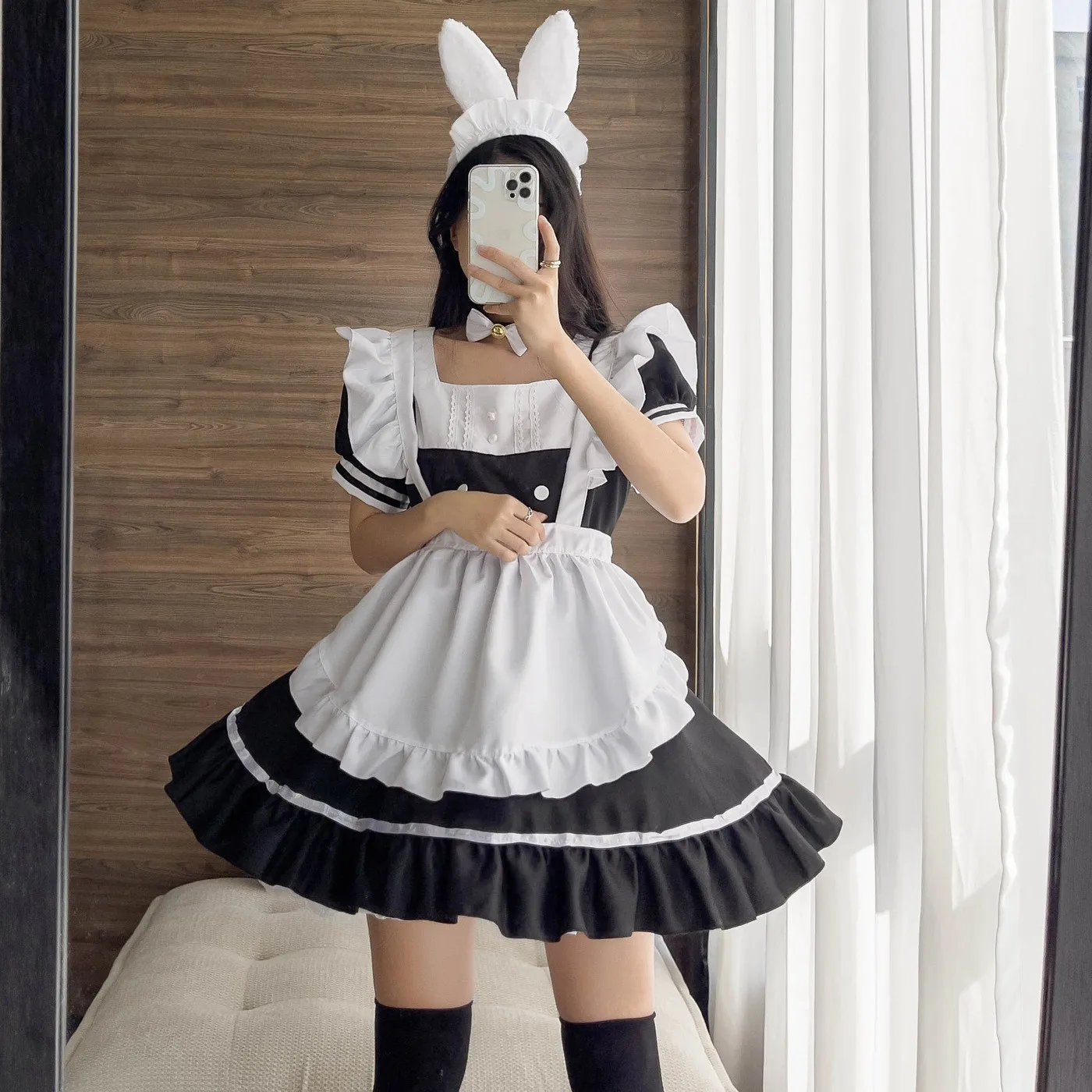 Lovely Bunny Lolita fur s Suits, Halloween Party Maid Cosplay Costume, Anime Maid Py Play Gril, Grande Taille, Bol, Printemps, Été, Nouveau