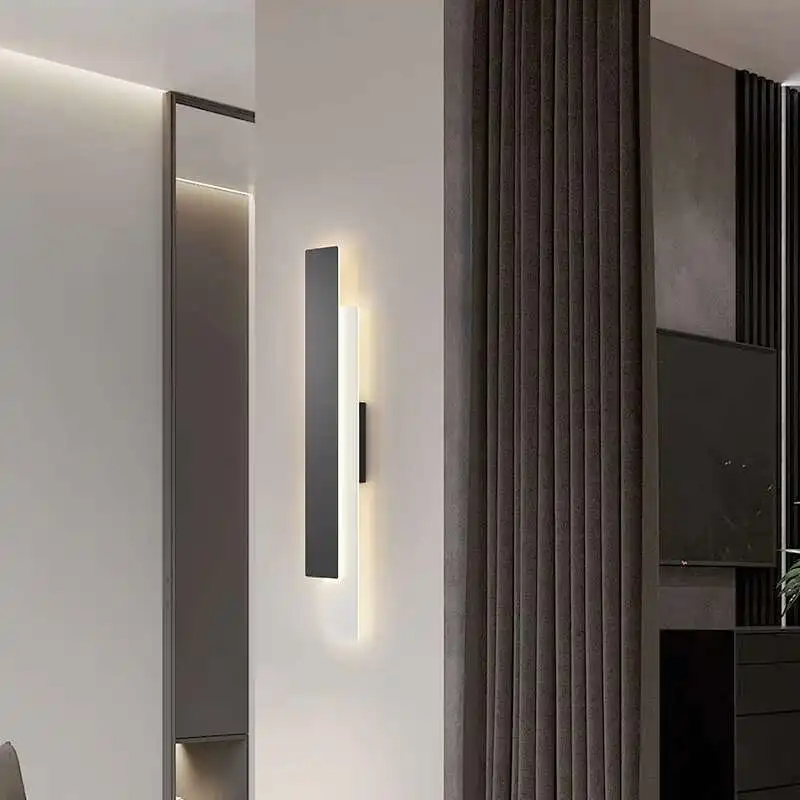 

Modern Minimalism Classic Black And White Color Scheme Led Wall Lamp For Bedroom Bathroom TV Backdrop Hallway Hotel Room Decor