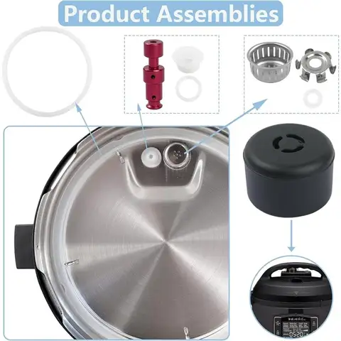 10PCS Replacement Parts For Instantpot Pro 80 8QT & Duo Evo Plus 8Qt, Steam Release Handle, Sealing Ring, Float Valve