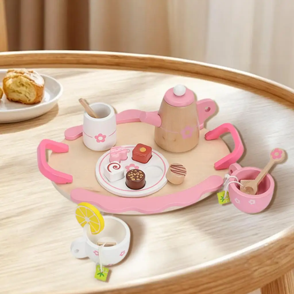 

Toddlers Tea Set Educational with Teapots Cups Afternoon Tea Playset