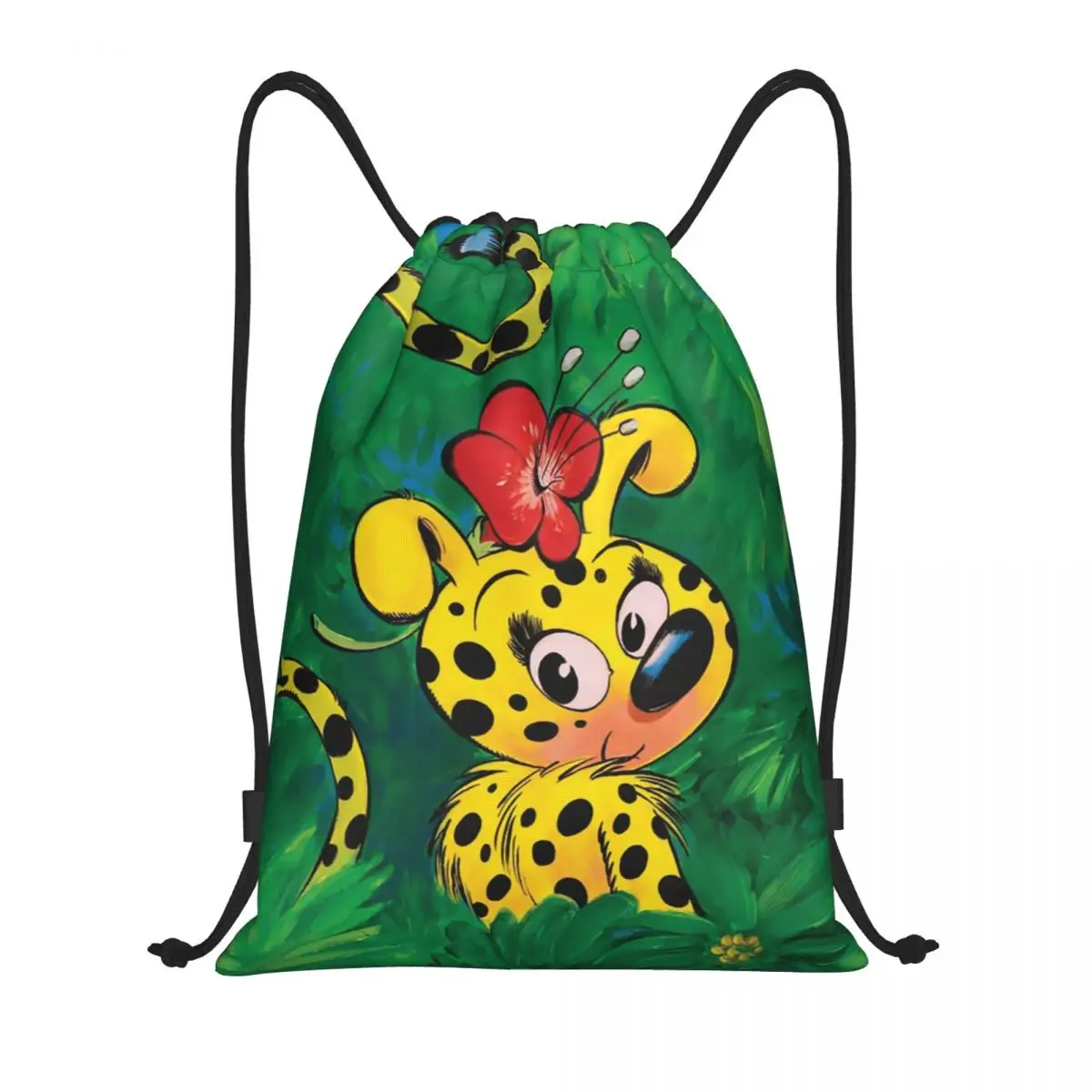 Marsupilami Girl Drawstring Backpack Sports Gym Bag for Women Men Cartoon Anime Shopping Sackpack